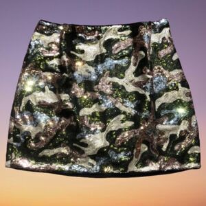Women's Sequin Camo Mini Skirt 3X
